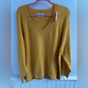 Old Navy Yellow V-neck Sweater